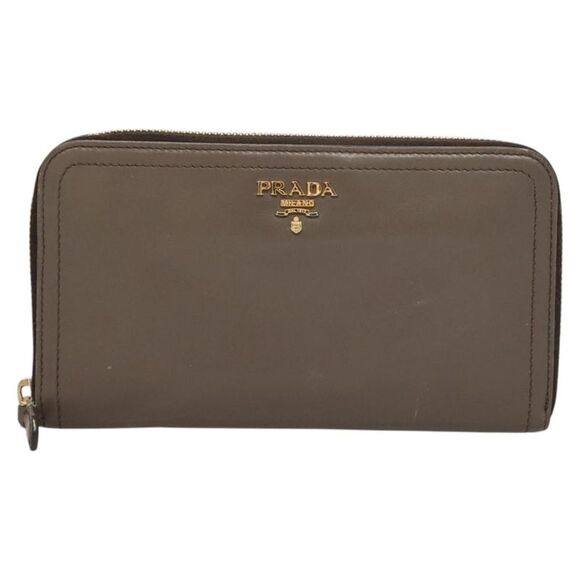 Prada Grey Leather Wallet  (Pre-Owned) - Picture 1 of 16